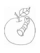 Coloring Worm Apple Pages Fruit Fruits Vegetables Big Ws sketch template