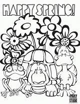 Coloring Spring Pages Printable Break Happy Springtime Time Adults Colouring Sheets Print Kids Color Sheet Clipart Animals Size Getcolorings Getdrawings sketch template