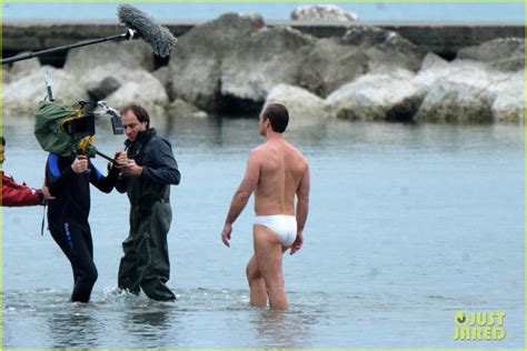 Jude Law Swims In His Speedo For New Pope Beach Scene