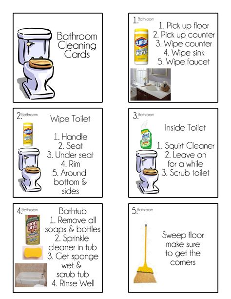printable chore cards  pictures printable templates