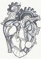 Mechanical Heart Wip Drawing Tattoo Chest Tattoos Men Getdrawings Deviantart sketch template