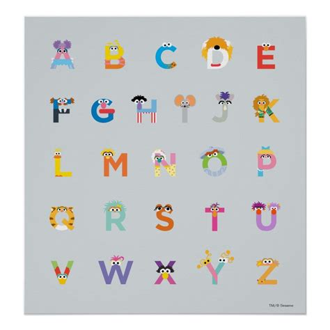 sesame street letters   alphabet poster zazzlecom sesame