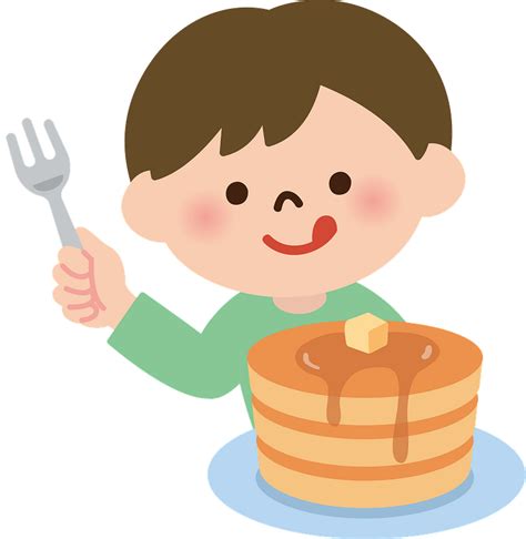 boy  eating pancakes clipart   transparent png creazilla