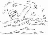 Swimming Coloring sketch template
