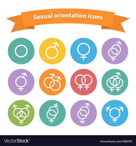 sexual orientation white web iconssymbolsign vector image