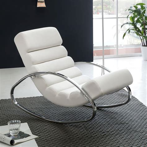 fauteuil relax martina design exclusif en cuir blanc chaiseprofr