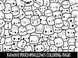 Doodle Marshmallow Marshmallows Sheets Colorare Artie Venduto sketch template