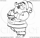 Santa Outline Coloring Holding Laughing Chest His Royalty Clipart Illustration Nortnik Andy Rf 2021 sketch template