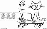 Cat Pete Coloring Pages Color Skateboard Number Printable Kids Bettercoloring sketch template