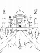 Taj Mahal Inde Coloriages Mewarnai Cartes Geographie Palais Aprender Monumentos Getdrawings Dessins Asie Imprimer Pintando Alrededor Viaja Numéroté Carnet Croquis sketch template