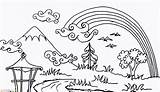 Sketsa Pemandangan Alam Gunung Bagus Berwarna Marimewarnai sketch template