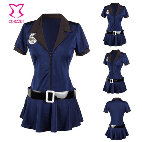 ブルーセクシーな大人女性警察コスチュームプラスサイズ3xl婦人警官ファンシーdressコスプレcop衣装バーレスク衣装 lingerie
