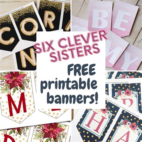 printable banners   clever sisters  clever sisters