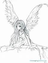 Coloring Anime Mermaid Pages Angel Devil Colorings Getdrawings Drawing Vs Getcolorings sketch template