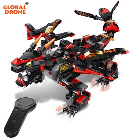 global drone remote control dragon robot dragon knight building blocks