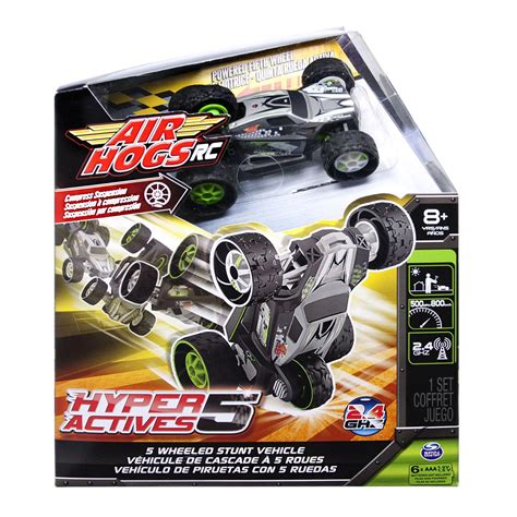 air hogs rc hyper actives   wheeled  ghz rc stunt vehicle green toys games