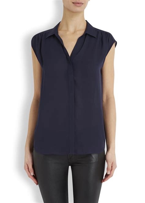 Navy Blouse Womens Breeze Clothing