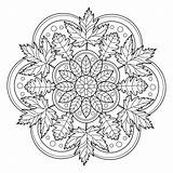 Mandala Coloring Leaf Pages Printable Detailed sketch template