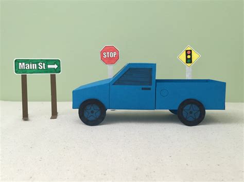 paper truck craft instant  template etsy