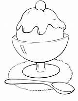Ice Cream Coloring Pages Icecream Kids Spoon Bowl Sunday Printable Color Drawing Scoop Cone Scoops Print Coloringpages Getcolorings Getdrawings Fun sketch template