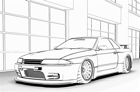 custom nissan gt  coloring page coloring pages