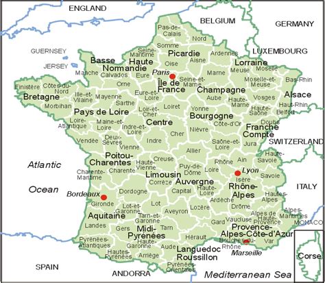 frankreich karte map  france