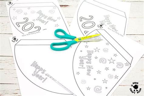 printable  years eve party hat templates kids craft room