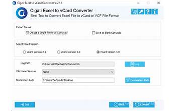 Cigati Excel to vCard Converter screenshot #1