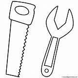 Saw Gereedschap Werkzeug Wrench Zaag Malvorlagen Sleutel Applique Steeksleutel Hamer Screwdriver Saws sketch template