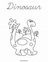 Dinosaur Cursive Twistynoodle sketch template