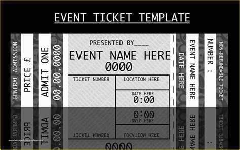 concert ticket template   event ticket template