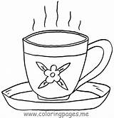 Teacup Teapot Coloringhome Kleurplaat Leuk Beker sketch template