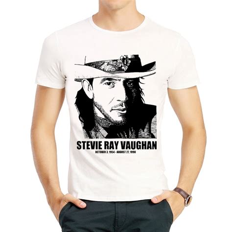 Stevie Ray Vaughan T Shirt Mens Fashion Short Sleeve White Color Stevie