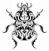 Scarab Tattoo Beetle Tribal Bug Egyptian Illustration Drawing Vector Style Decorative Stock Stag Getdrawings Royalty Sketch Preview sketch template