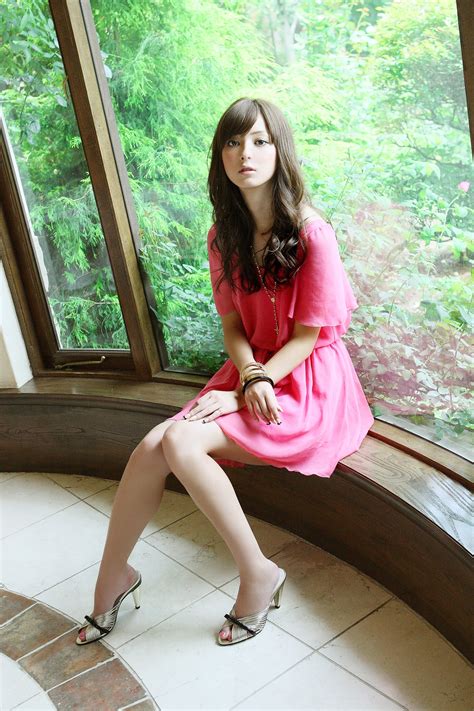 Wallpaper Women Window Long Hair Brunette Asian Sitting High Heels