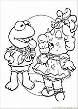 Coloring Pages Muppets Muppet Babies Cream Ice Eating Popular sketch template