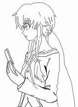 Gasai Yuno Coloring Pages Lineart Template sketch template