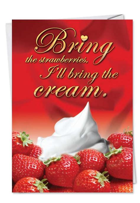 Strawberries And Cream Valentines Day Funny Greeting Card