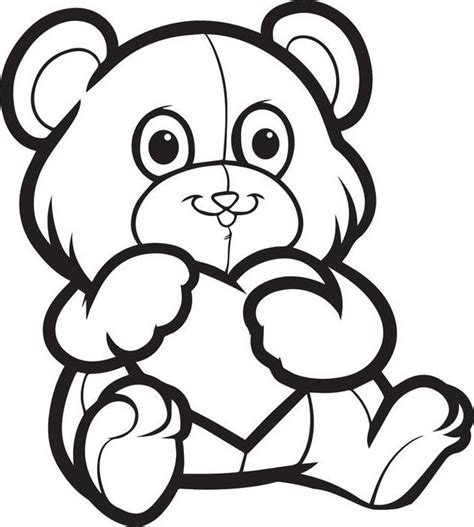 valentines day teddy bear coloring pages  kids fv printable