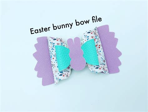 easter bunny hair bow template etsy