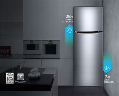 lg smart inverter refrigerator  shiny steel product code