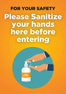 sanitize hands  entering sign pepa prints