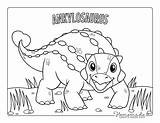 Ankylosaurus Cartoon sketch template