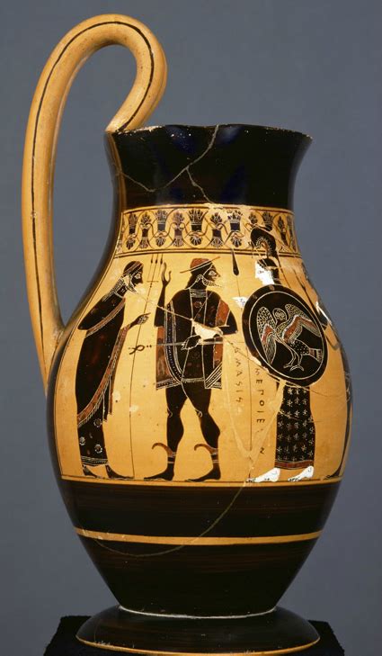 Attic Black Figure Olpe Wine Vessel Herakles Entering Olympus Greek