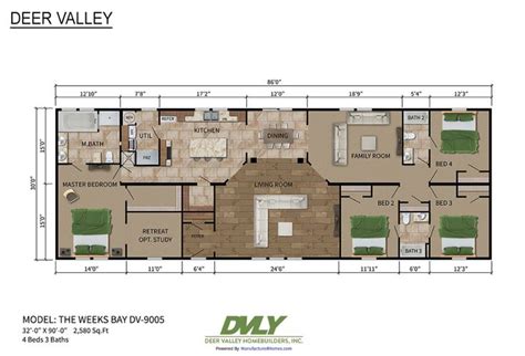 deer valley series weeks bay dv  built  deer valley homebuilders modular home floor