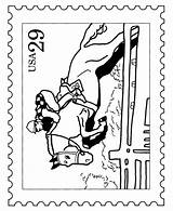 Coloring Stamp Pages Stamps Postage Racing Horse Sports Steeplechase Postal Library Usage Authorized Service Popular sketch template