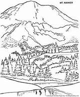 Coloring Pages Park Mountains Arbor National Mount Mountain Printable Mt Rainier Nature Sheets Smoky Trees Washington Glacier Parks Mckinley Adult sketch template
