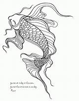 Coloring Fish Koi Pages Printable Popular sketch template