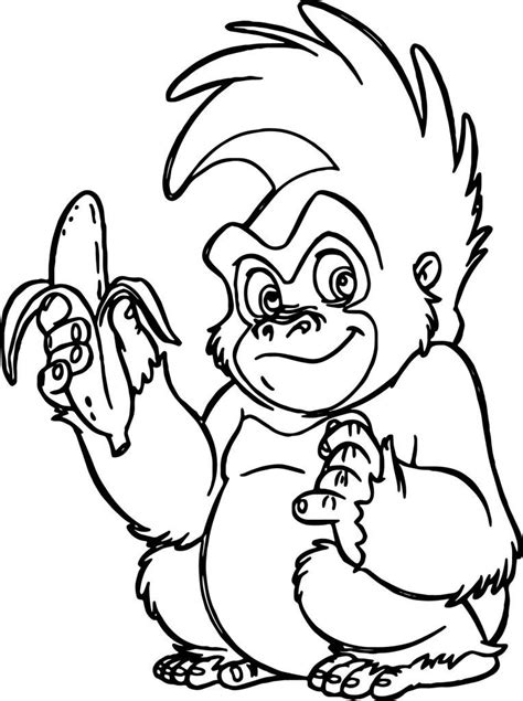 banana coloring pages  coloring pages  kids monkey coloring