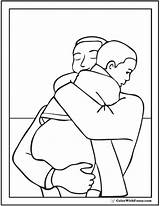 Hugging Fathers sketch template